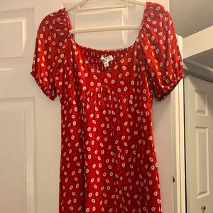 NWT BB Dakota Red Flower Dress XS